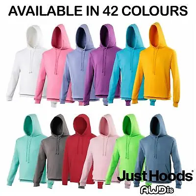 AWDis College Hoodie Mens Plain Pullover Hooded Jumper Top Hoody Sweatshirt NEW • £15.99