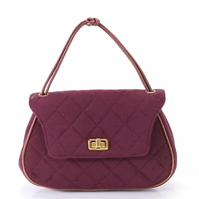 CHANEL 2.55 Tote Hand Bag Matelasse Leather Purple Rare 240416T • $470.92