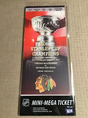 Chicago Blackhawks 2010 Stanley Cup Champions Banner Raising Mini Mega Tick 14x6 • $19.99