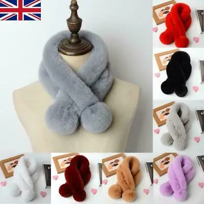 £6.99 • Buy Women Faux Fur Collar Scarf Stole Wrap Scarves Shawl Ladies Winter Warm Fluffy