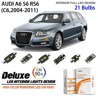 LED Interior Light Kit +License Plate Light Bulb For AUDI A6 RS6 Avant 2004-2011 • $29.25