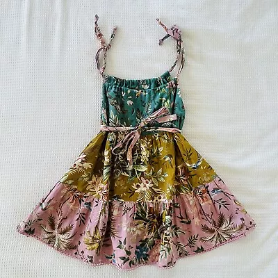 Zimmermann Girls Size 2 Floral Dress With Shoulder Ties • $75