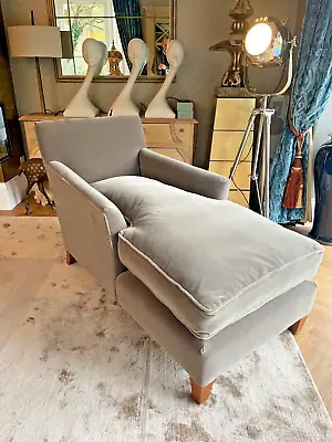 Ex Display George Smith Chaise Longue Armchair In Grey Mohair Rrp £9700 • £3250