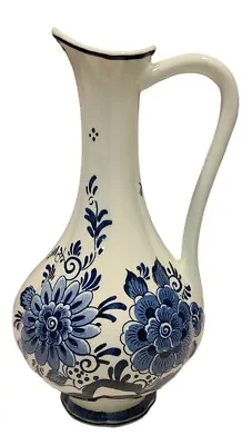 Blauw Delft Distel SCR Hand Painted Ceramic 10  Jug/Vase Pitcher Vintage Holland • $34.95