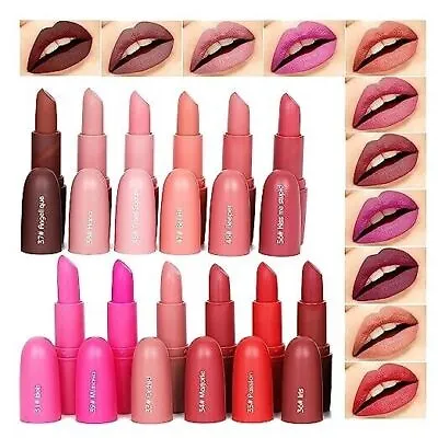 Miss Rose Women's Long-lasting Matte Lipstick (Multicolour) - 12 Pieces • £36.68