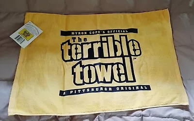 NWT Myron Cope Cope's Official THE PITTSBURGH STEELERS Gold Black TERRIBLE TOWEL • $14.99