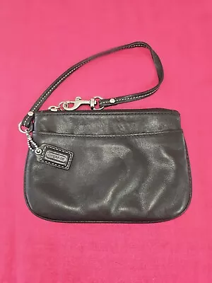 Coach Wristlet Black Vintage Leather • $30