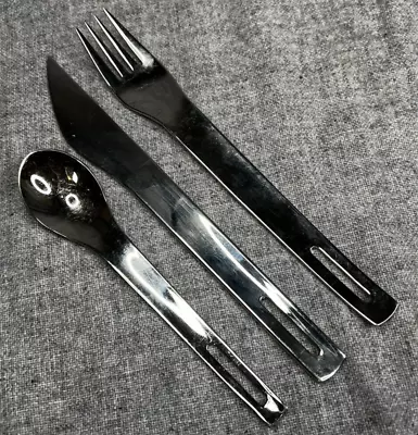 Mikasa Rave Stainless Flatware Korea 3 Pc Lot - Knife Teaspoon Dinner Fork • $41.79