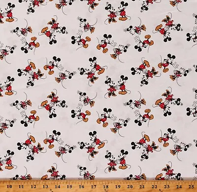 Cotton Mickey Mouse Minnie Mouse Disney Cartoons Fabric Print BTY D579.54 • $9.95