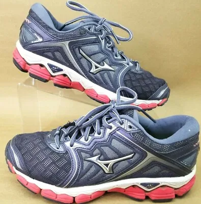 Mizuno Womens Wave Sky Gray/Violet/Silver Running Shoes Size 8  • $34