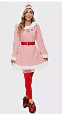 Elf Movie Jovie Elf Costume Pink Red Outfit Adult Size Med. • $24.99