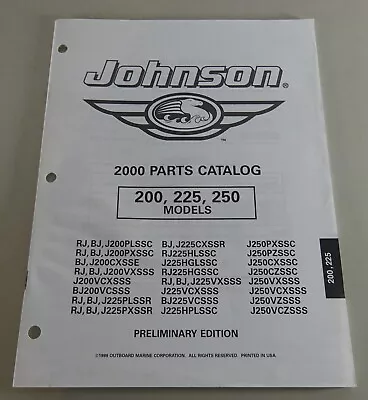 Parts Catalog Johnson Evinrude Outboard 200 | 225 | 250 Hp Models Stand 2000 • $21.18