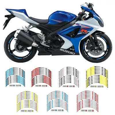 Suzuki Gsx-r Gsxr Motorcycle Rim  17 Stripes Wheel Decals Tape Stickers • $16.90