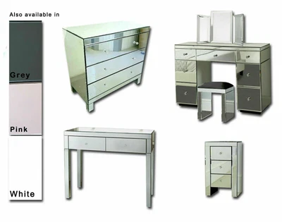 £301.99 • Buy Mirrored Furniture Glass Dressing Table Bedroom Console Bevelled Venetian- Sale