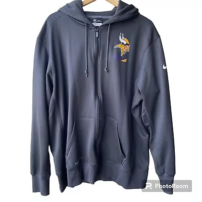 Minnesota Vikings Nike Therma Fit Sweatshirt Mens XXL Hoodie Full Zip • $24.95