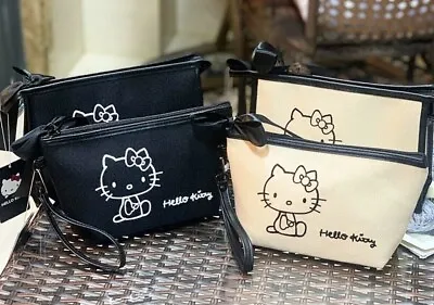 Sanrio Hello Kitty Cosmetic Bag / Purse / Handbag - Zipper With Ribbon *LIMITED* • $25