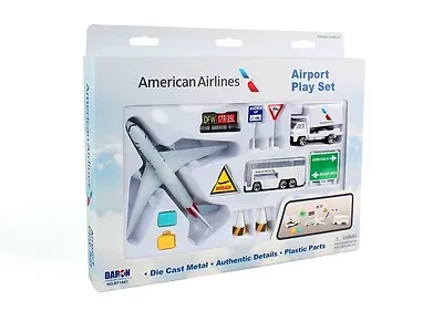 American Airlines NEW LIVERY COLORS AA AIRPORT PLAY SET & Model Aircraft Playset • $31.56