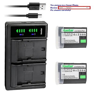 Kastar Battery LTD2 USB Charger For Nikon D7000 D7100 D7200 D7500 D750 D780 • $39.49