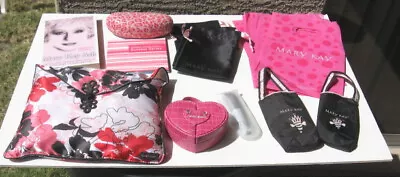 Mary Kay Lot Pink Shawl CDs Heart Jewelry Case Makeup Brush NOS Nail Polish • $27.99