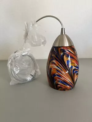 Pendant Light Fixtures Glass MCM Design Multi Color Hand Blown Shade Elk Home • $100