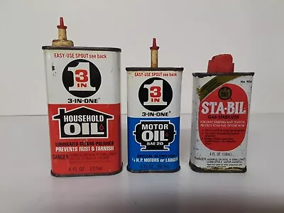 3 In One Oil Can Lot Sta-Bil Handy Oilers • $1.95