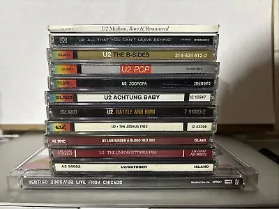 U2 Lot Of 11 Cd’s + 1 DVD Rattle Hum Pop Achtung Baby Medium Rare Fan Club CD • $75