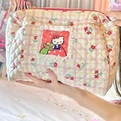 Women Girl's Flower Hello Kitty Makeup Bag Cosmetic Case Storage Bag Pencil Bag • $24.79