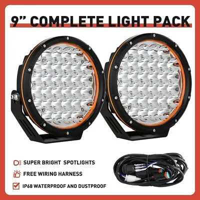 Pair 320W 9 Inch LED Driving Lights Spot Beam Offroad Spotlights Work Truck Fog • $128.90
