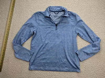 Vineyard Vines The Shep Shirt Womens L Blue Heather 1/4 Zip Henley Long Sleeve • $16.94