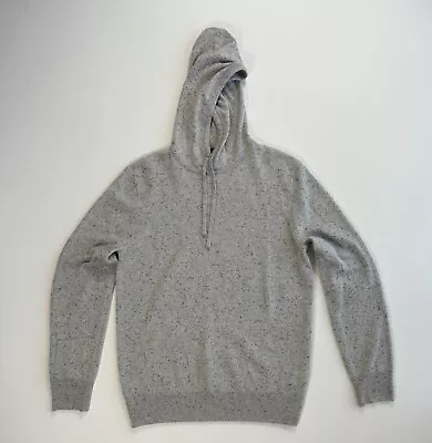 J.Crew 100% Cashmere Sweater Hoodie Mens Small Gray Lightweight Pullover Modern • $43.99