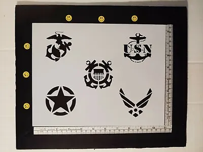 Military Army Air Force Navy Marines Coast Guard 11 X 8.5  Stencil FREE SHIPPING • $12.93