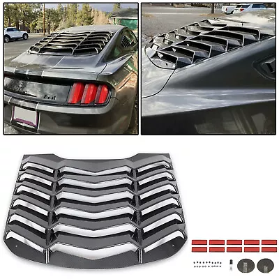 Rear Window Louver Cover Sun Shade For Ford Mustang 15-23 Carbon Fiber Color • $105.99