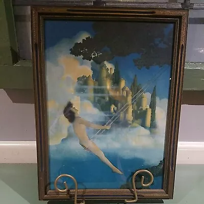 Antique Maxfield Parrish Framed Print  Dinky Bird  Labeled Back 16.75 X 12.75 In • $160