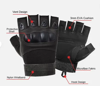 Tactical Half Finger Gloves Knuckle Protection Non-slip Combat • $11.95