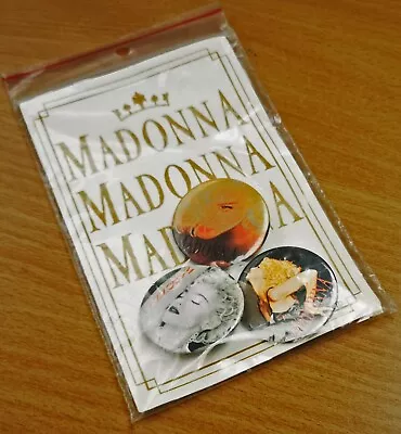 MADONNA Badge Pack 1990 Official BOY TOY Blond Ambition Tour 1990 Set Of 3 Mint • £34.95
