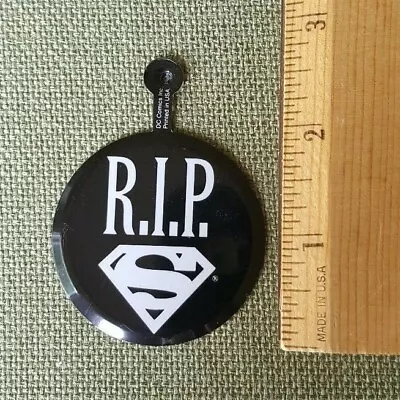 UNUSED! DC Comics Superman RIP 1992 Comic Promo Death Of Superman Pin • $3.75