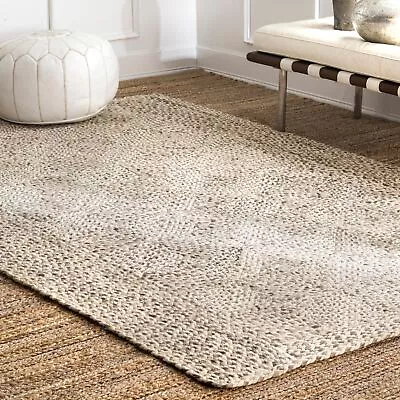 NuLOOM Braided Yvette Trellis Area Rug In Natural Casual Moroccan Design • $267.41