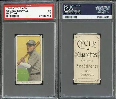 T206 George Stovall Batting ~~ PSA 1.5  ~~ Cycle 460 **rare Back** • $349.99