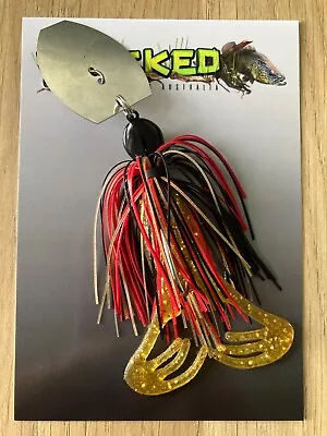 WHACKED LURES AUS ~ 1/2oz TOAD CHATTERBAIT ~ WOUNDED BLACK & GOLD • $12.99