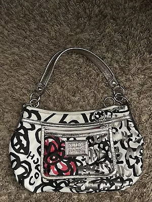 Coach Poppy Floral Graffiti Shoulder Bag Handbag Purse • $45