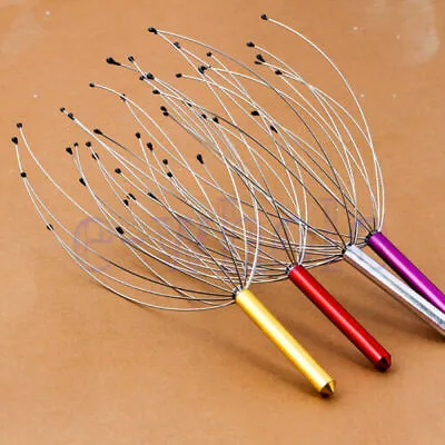 Head Massager Metal Scalp Neck Body Natural Relax Pain Relief Scratcher | UK • £2.99