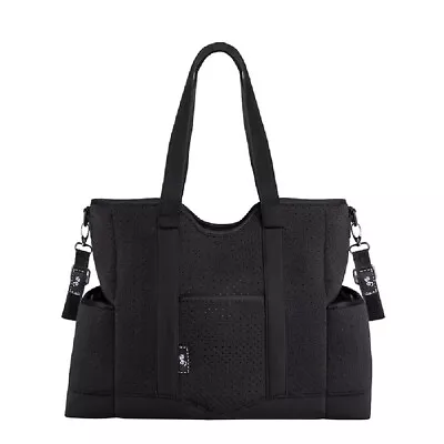 Gr8x Lulu Neoprene Tote Bag Nappy Baby Black Pram Straps Large • $50