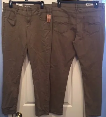 MUDD SKINNY Jeans High Rise V Yoke OLIVE GREEN - $44 Junior's Sizes  0 ~ 15 ~ 17 • $11.77