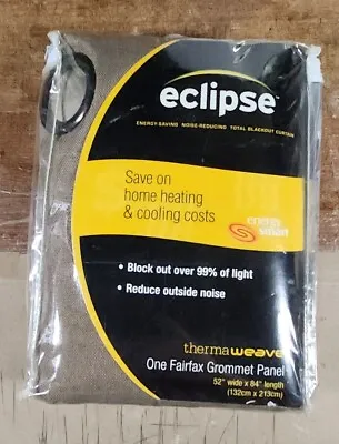 Eclipse Fairfax 52  By 84  Blackout Window Curtain Single Panel Brown • $11.49