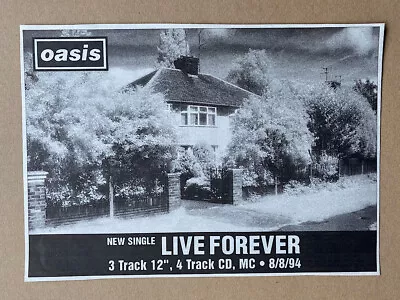 OASIS LIVE FOREVER MEMORABILIA Original Music Press Advert From 1994 - Printed O • £8