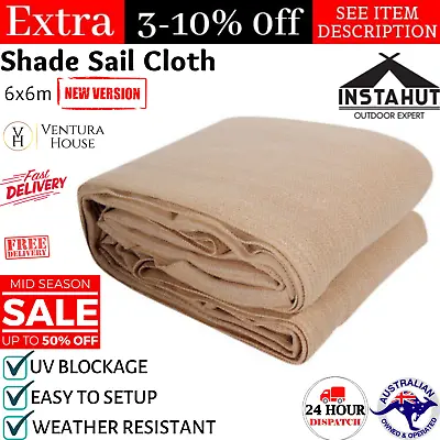 $126.60 • Buy Instahut 6 X 6m Square Heavy Duty Shade Sail Cloth Sun Fabric Canopy Shadesail 