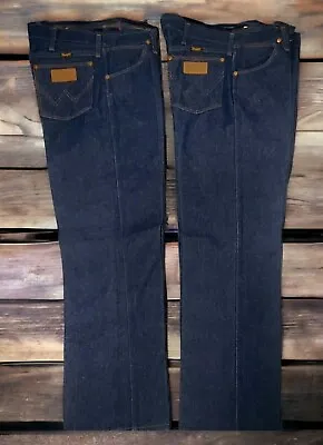 2 New Wrangler Jeans Pro Rodeo Cowboy Cut Dark Denim Western 13MWZ USA 36x29 VTG • $57.95