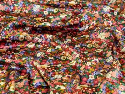 Liberty London Thorpeness Belgravia Silk Satin Fabric Berry - Per Metre • £53.99