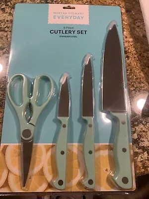 Martha Stewart 4 Piece Turquoise Cutlery Knives Stainless Shears Chef Paring • $22