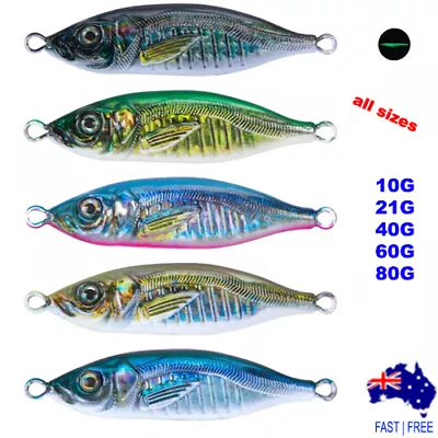 Metal Jigs Yakka Pilly 10g 21g 40g 60g 80g Fishing Lures Jigging Kings Jewfish • $6.95